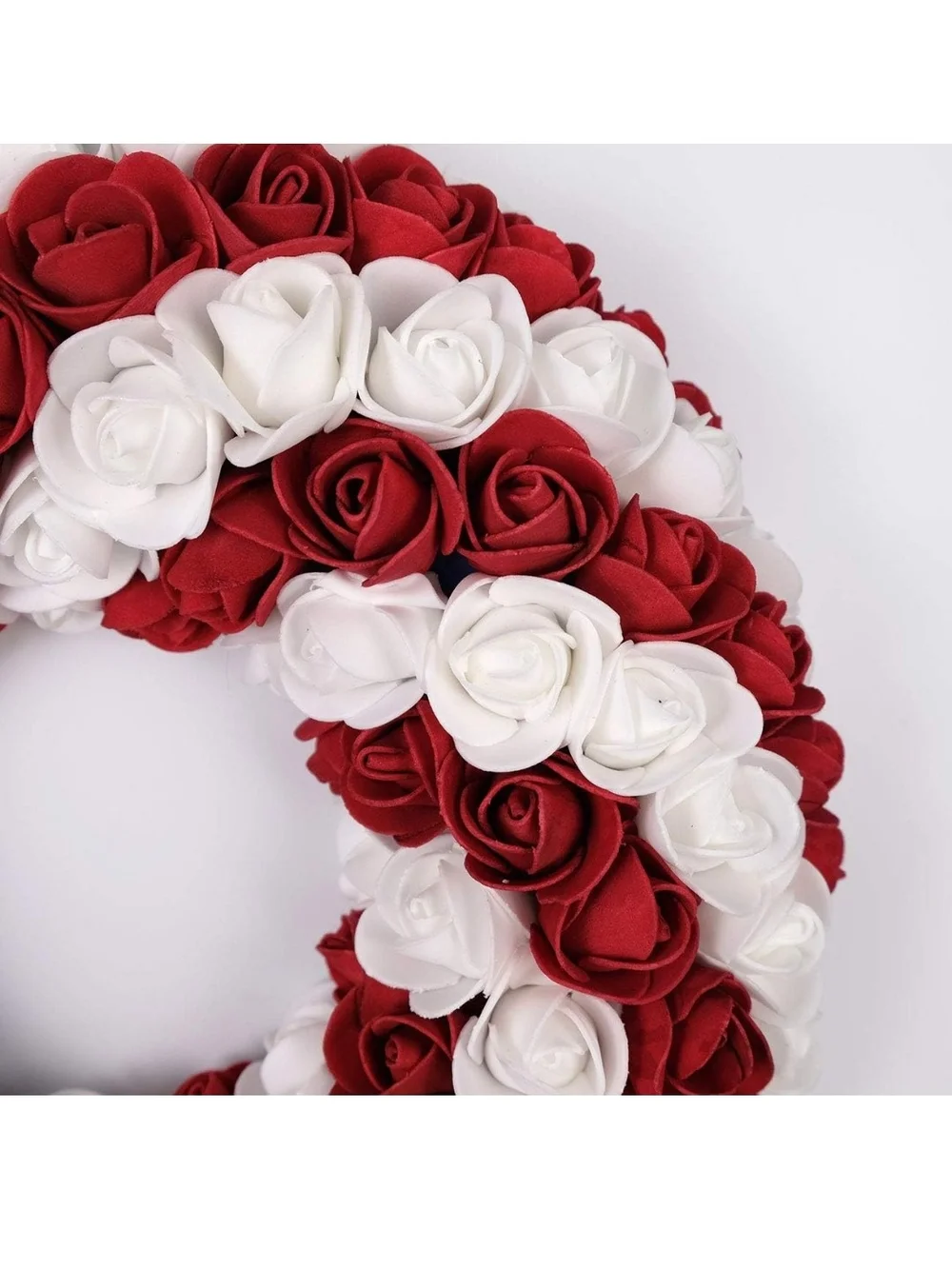 Patriotic Red White Blue Rose Wreath by
